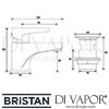 Bristan QUEST Basin Mixer Clicker Waste Dimensions